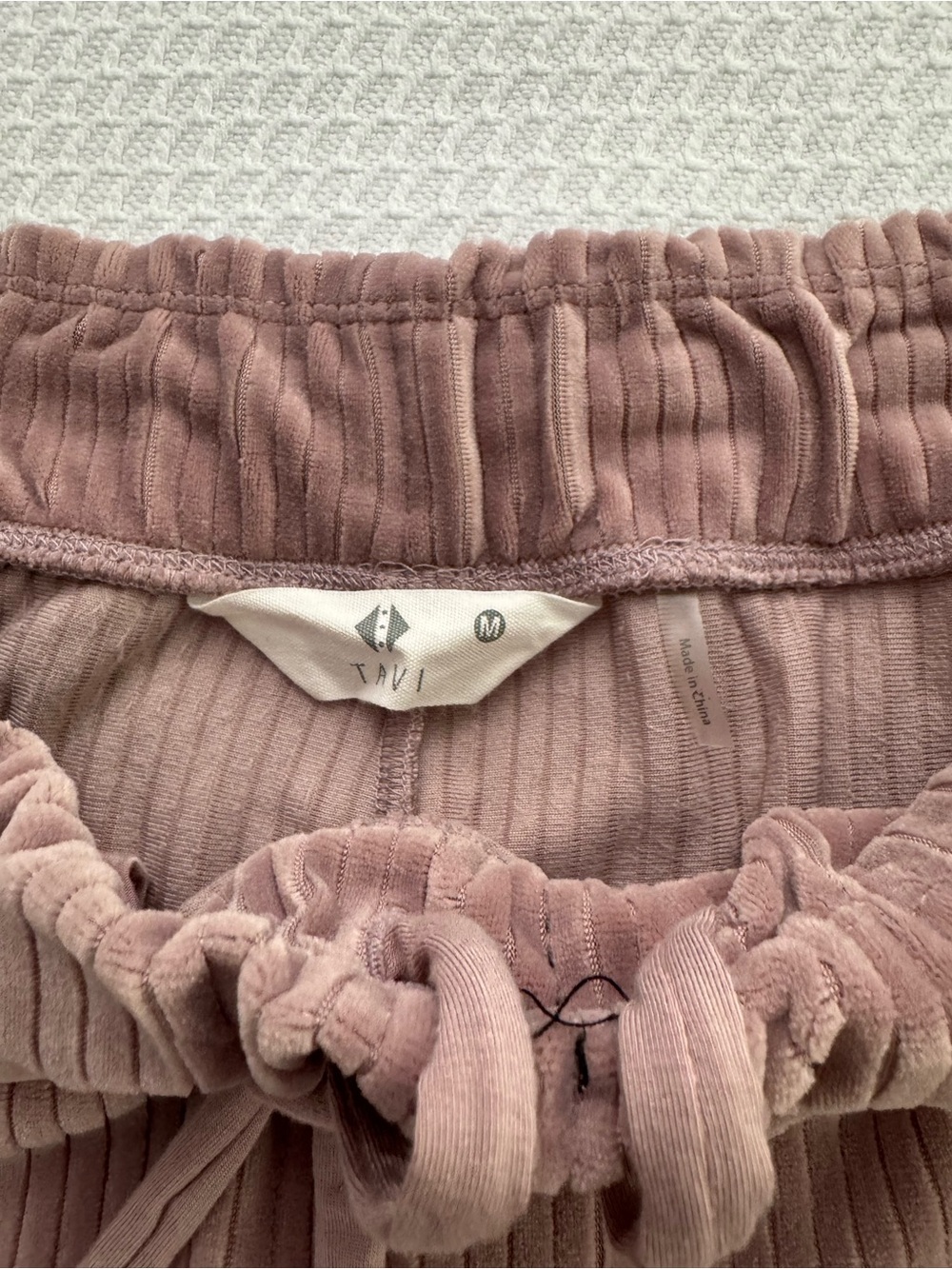 TAVI Wide Leg Ribbed Lounge Pants in Dusty Mauve